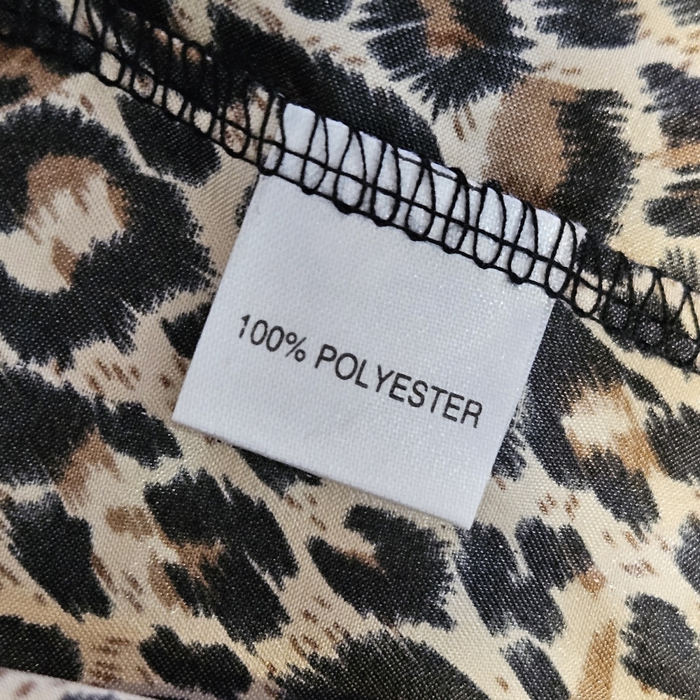NWT Lavenderi Women's XXL Satin Kimono Lounge Bathrobe Leopard Print - Picture 4 of 5